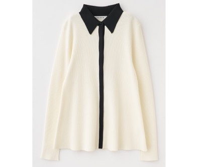 LOUNIE(ルーニィ) バイカラーシャツニットカーディガン