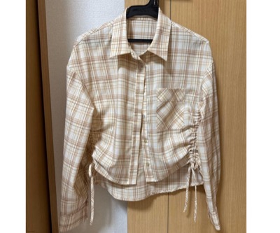 LILLIAN CARAT(リリアンカラット) ベージュ系チェック長袖シャツ