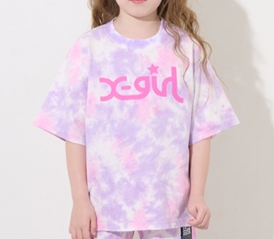 X-girl Stages（エックスガールステージズ）　ロゴプリント手染めタイダイ半袖Tシャツ