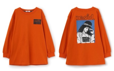 X-girl Stages（エックスガールステージズ）　ガールバックプリント長袖Tシャツ