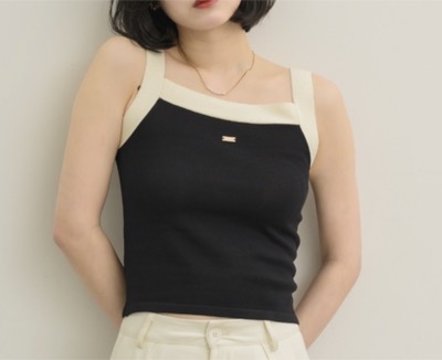 NEUNA(ヌナ) バイカラーニットタンク