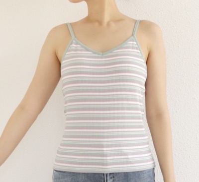 andme(アンドミー) テレコリブカップ付きキャミソール