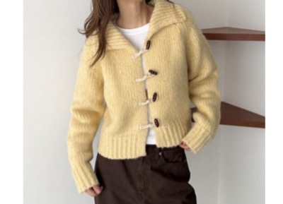 El mar(エルマール) トグルボタン襟付きニットカーディガン