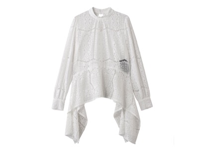 Room no.8 BLACK（ルームエイトブラック）　COTTON コード レース ドレープ トップス