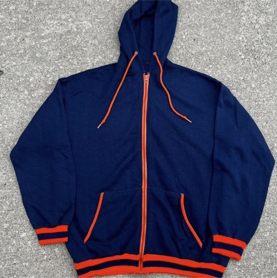 American Vintage Men's Orange and Blue Hoodie