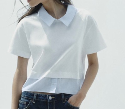 ZARA（ザラ）　ストライプ柄コンビTシャツ