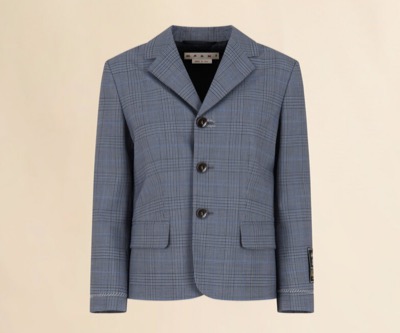 MARNI（マルニ）　ウール製クロップドジャケット プリンス・オブ・ウェールズチェック柄