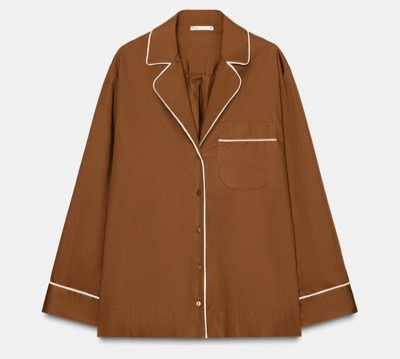 ZARA（ザラ）　コントラストパイピング ポプリンパジャマシャツ