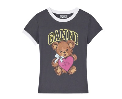 GANNI（ガニー）　Basic Cotton Jersey Bear Fitted T-shirt