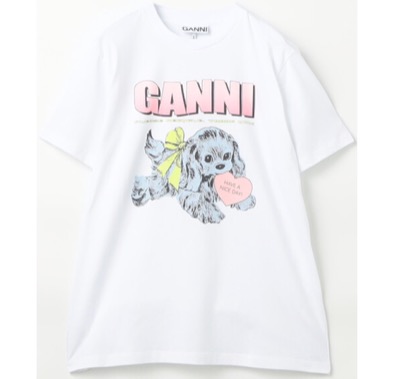 GANNI（ガニー）　Basic Cotton Jersey Neon Puppy T-shirt