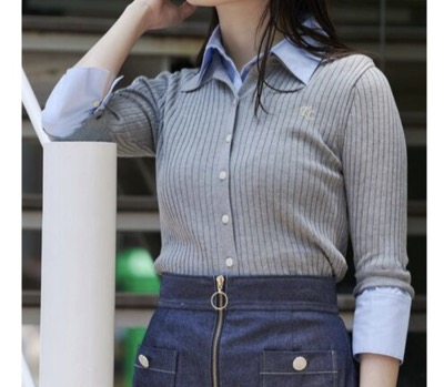 TONAL（トーナル）　シャツドッキング2WAYリブニット