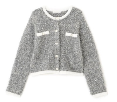 PROPORTION BODY DRESSING（プロポーションボディドレッシング）　ファンシーツイード風ニットカーディガン