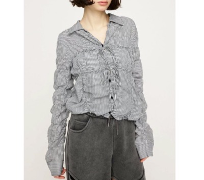 SLY(スライ) SHIRRING SKIPPER RIBBON SH