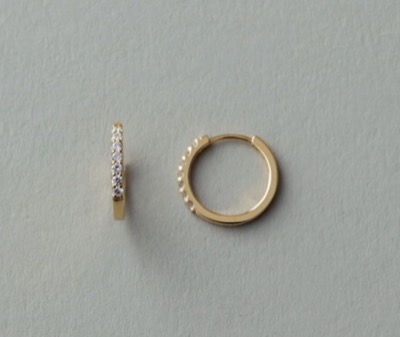 ete bijoux(エテ ビジュー) K18YG ダイヤモンド フープ ピアス
