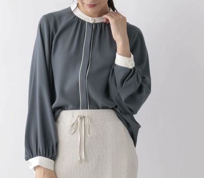 GLOBAL WORK（グローバルワーク）　さらさらリラックスパイピング長袖