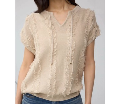 AZUL BY MOUSSY（アズールバイマウジー）　ラインフリンジニットトップス