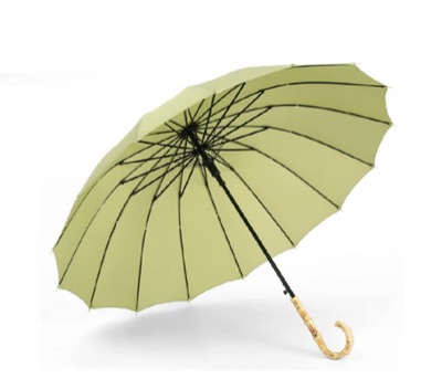 ARCADE（アーケード）　丈夫な16骨 洒落た 竹ハンドル 長傘 バンブー晴雨兼用