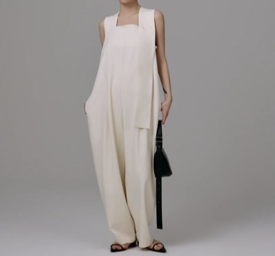 Louren（ローレン ）　shoulder tie jumpsuit