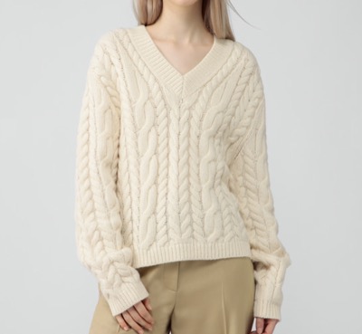 Theory（セオリー）　Felted Wool Cash Cable Sweater