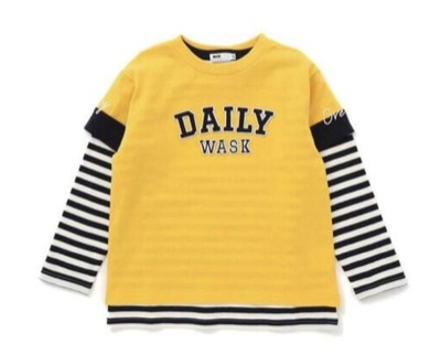 WASK(ワスク) ロゴパッチTシャツ+ボーダーロンT セット