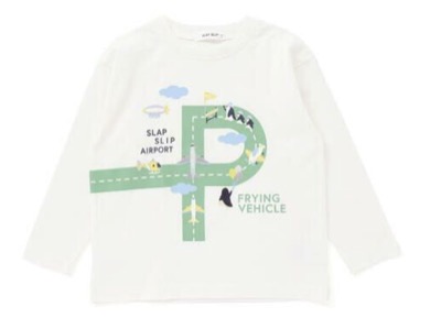 SLAP SLIP(スラップ スリップ) はたらくくるま恐竜アニマルプリント刺しゅうTシャツ