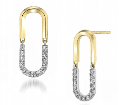 STAR JEWELRY（スタージュエリー）　K18/Pt950 ピアス CONTRASTING LINKS