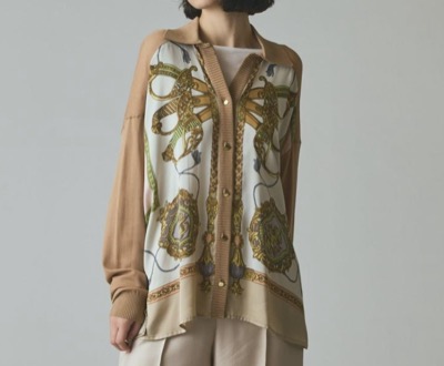 GRACE CONTINENTAL（グレースコンチネンタル）　スカーフコンビカーディガン