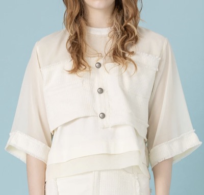 AULA AILA（アウラアイラ）　ツイードコンビネーションプルオーバー