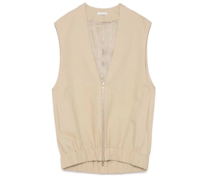 CHIEKO+（チエコプラス）　round back zip vest