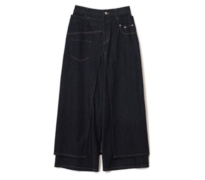 AULA AILA（アウラアイラ）　レイヤードデニムパンツ