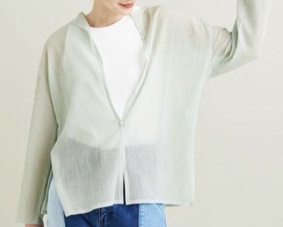 BEAUTY&YOUTH UNITED ARROWS　クレープ クルーネックカーディガン