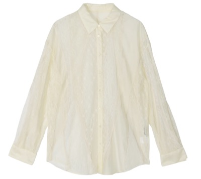 Ameri（アメリ）　LACE WAVE PATCHWORK SHIRT