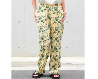 Sara mallika（サラ マリカ）　Rayon Jacquard Flower All Over Embroidery Pants