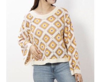 Desigual(デシグアル) マルチカラー クロシェ編みセーター