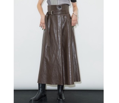 UNITED TOKYO(ユナイテッドトウキョウ) ヴィーガンレザーフレアスカート
