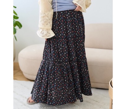 FREAK'S STORE(フリークスストア) インド はしごレース ティアードマキシスカート