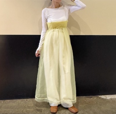 room153(ルームイチゴサン) オーガンジーギャザーワンピース