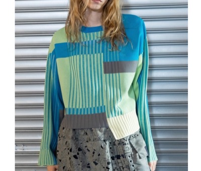 AULA AILA(アウラアイラ) カラーブロックニットプルオーバー