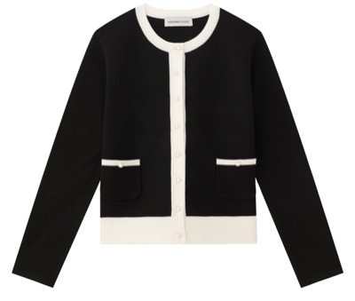 AVENIRETOILE(アベニールエトワール) バイカラーパールボタンニットカーディガン