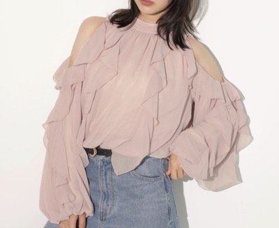 Rirandture(リランドチュール) オフショルダーフリルブラウス