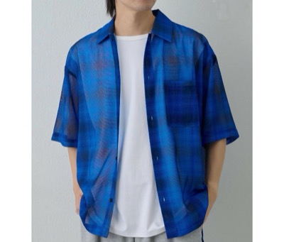 COLONY 2139（コロニー トゥーワンスリーナイン）　メッシュオンブレチェック半袖シャツ