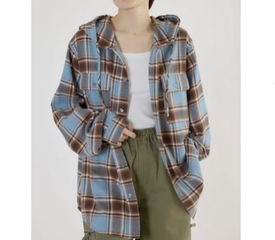 RODEO CROWNS WIDE BOWL（ロデオクラウンズ ワイドボウル）　フードチェックシャツ