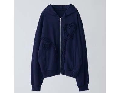 idem（イデム）　heart frill hoodie
