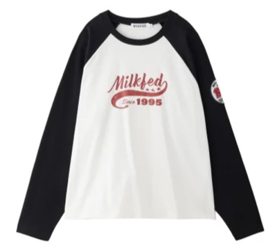 MILKFED.（ミルクフェド）　LOGO PATCH B/B TEE