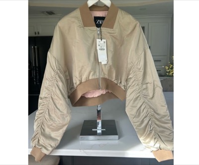 ZARA(ザラ) SATIN EFFECT CROP BOMBER