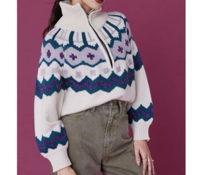 EVRIS(エヴリス) ノルディックハーフジップニット