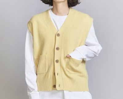 BEAUTY&YOUTH(ビューティ&ユース) ウールカシミヤ アクア ニットベスト