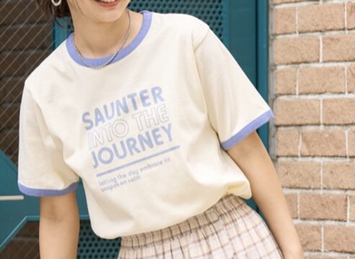 FREAK'S STORE(フリークスストア) カラーロゴ リンガーTシャツ