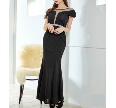 DAZZY(デイジー) デコルテシアービジューラインマーメイドロングドレス