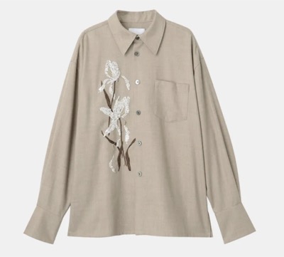 MARGE（マージ）　Wool sequin-embellished shirt